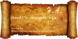 Havér Annamária névjegykártya